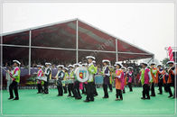 850gsm PVC Fabric Outdoor Event Tent 20M Wide With Red Roof Lining Decoration