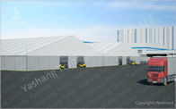 8000m² Big Logistics Outdoor Warehouse Tents Ridge Shape With Electric Roller Gate