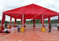 UV Resistant Red Color PVC Fabric Tent Structure Hard Pressed Aluminum Frame
