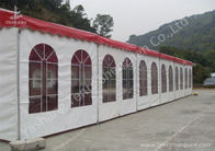 Red Roof White Wall PVC Cover Outdoor Party Tents Transparent PVC Fabric Windows