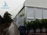 Double Pitch High Pressed Aluminum Framed Tent Solid ABS Wall Clear Glass Door 20M X 40M