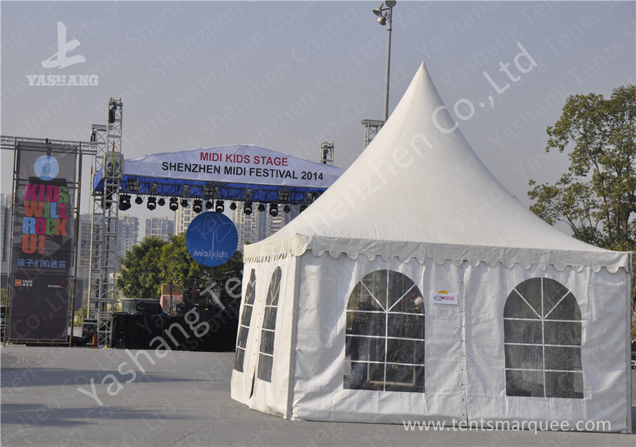 White Aluminum Alloy Profile High Peak Party Tent Weather Resistance PVC Fabric Cover