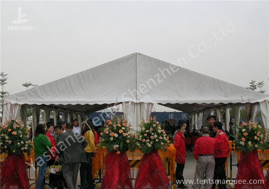 White Ultraviolet Proof Center Gable Pole Custom Event Tents / Outdoor White Event Tents