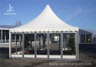 Transparent Glass Wall High Peak Tents , Aluminium Pagoda Tent Waterproof Cover